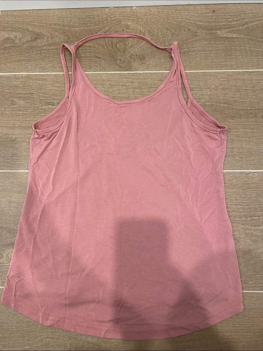 Women's Rose Pink Scoop Neck Tank with Slim Straps